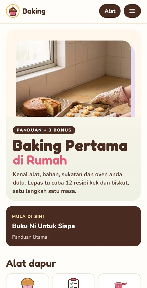 Home web app Baking Pertama
